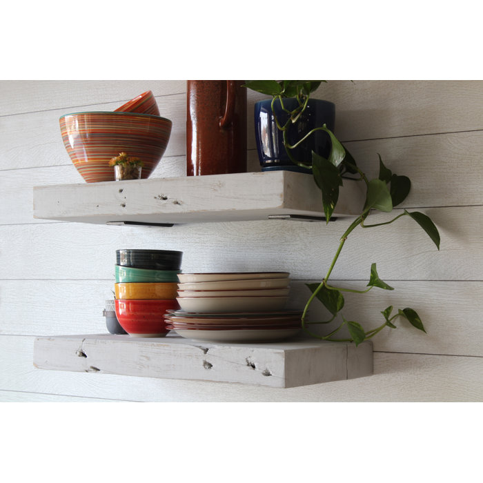 UrbanLegacy Reclaimed Barn Joist Deep Floating Shelves with Low Profile